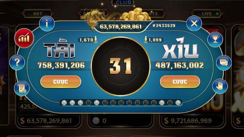 Game tài xỉu là một trò chơi dựa trên việc đoán kết quả của ba viên xí ngầu